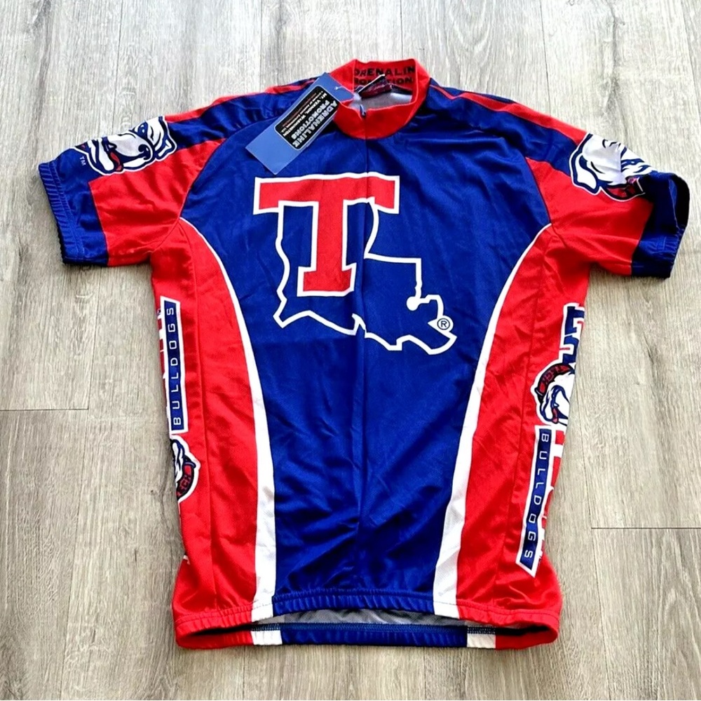 Adrenaline Promotions Louisiana Tech Bulldogs Cycling Jersey Shirt Men’s Medium